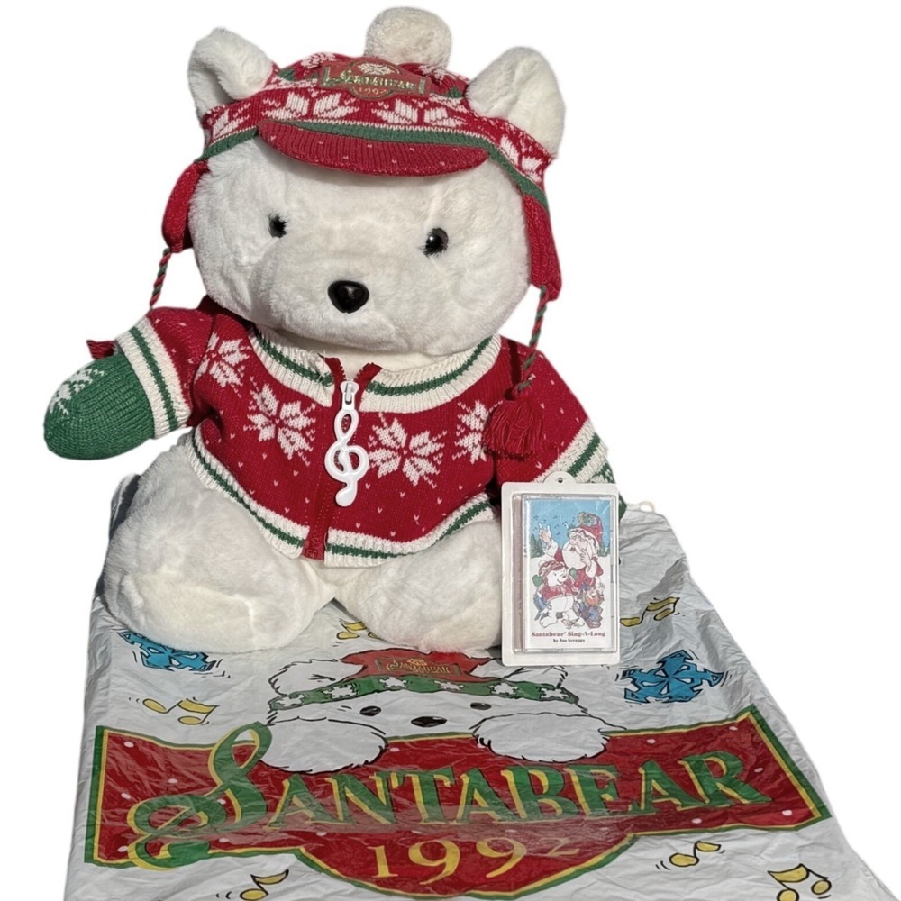 1992 Dayton Hudson‎ Santabear Plush with Original Bag and Sing-A-Long Cassette